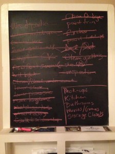 One of my to-do lists this past month.